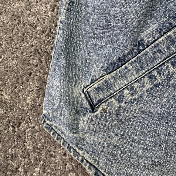 Produce Company Jacket Womens Medium Blue Denim Floral Long Sleeve Lightweight - Picture 7 of 13